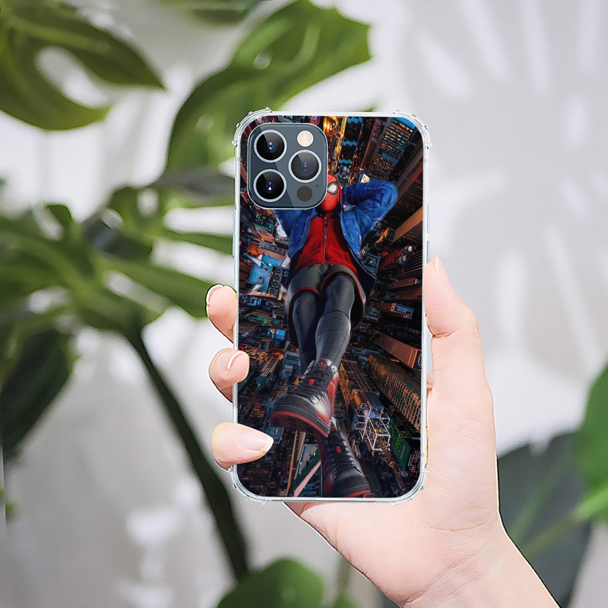 （画像用） Spider Man スパイダーマン 【iPhone 12シリーズ対応】透明スマホケース（クリアソフトケース）